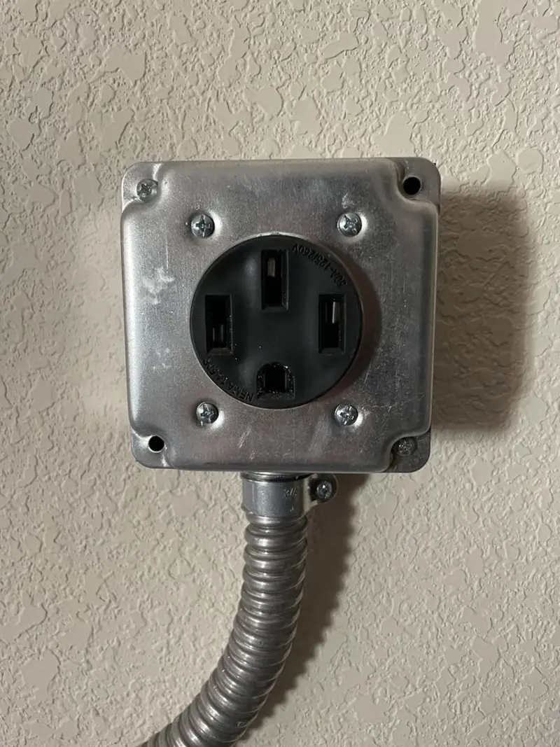 NEMA 14-50 outlet installed for Smart Home Electrical in Dewey